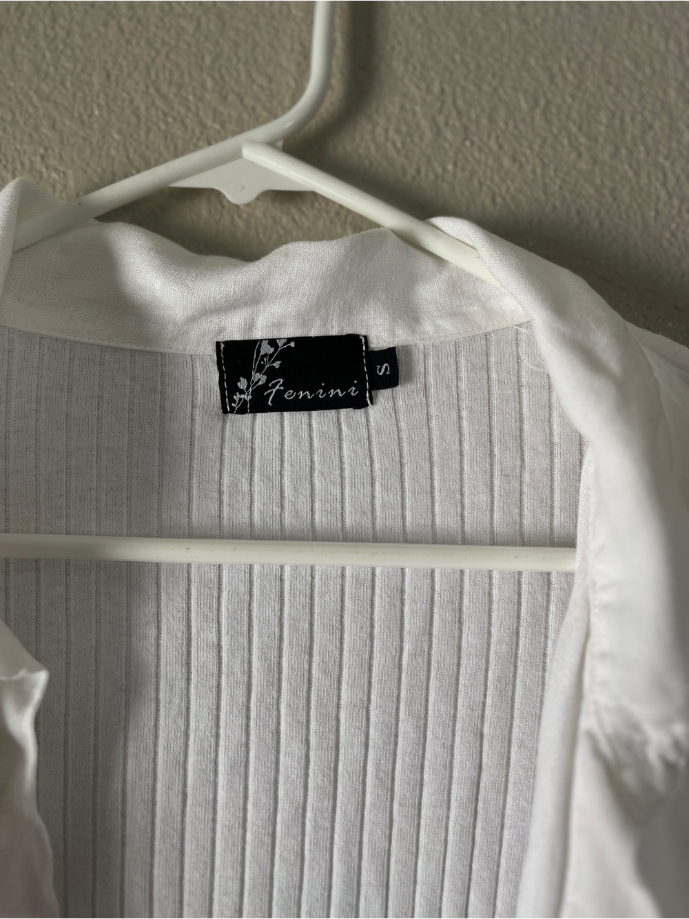Fenini White Ribbed Button-Up Shirt - Picture 6 of 11
